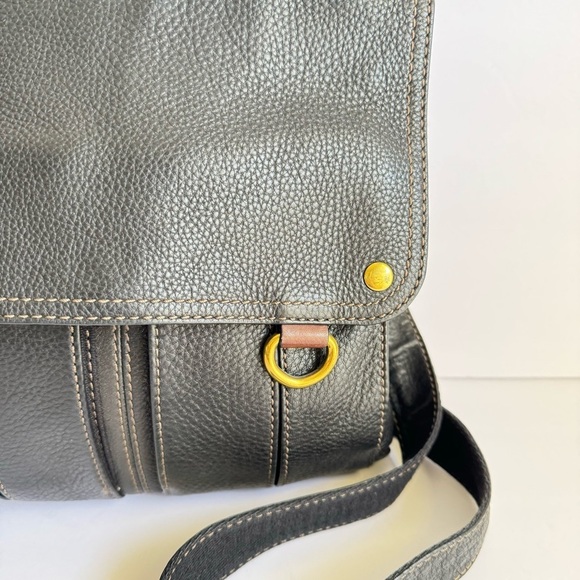 Fossil Y2K Morgan Bag Black Leather Crossbody Messenger Purse Travel Everyday - Picture 4 of 12